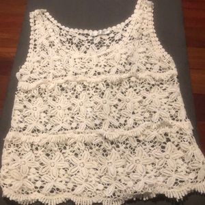 Never worn ivory crocheted vest by Solitaife, size L